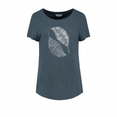 Scribble Leaves T-shirt - Indigo