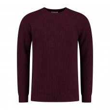 Heren Essential Sweater - Bordeaux Melange 