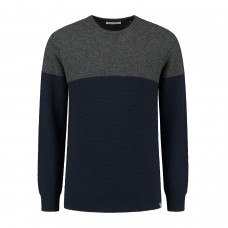 Heren Weekend Sweater - Marine/Light Grey