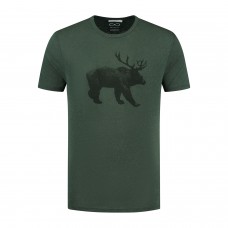 Heren Denimcel Melange Beer T-shirt - Deep Forest 