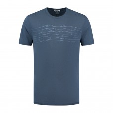 Heren Denimcel Melange Bottle Stream T-shirt - Indigo 