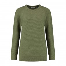 Dames Woolcel Pullover - Olive Melange 