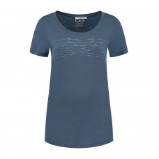 Dames Denimcel Melange Bottle Stream T-shirt - Indigo