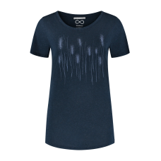 Dames Denimcel Melange Reed T-shirt - Dress Blue