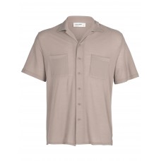 Heren 180 Pique Open Collar Shirt - Pumice / Maat M