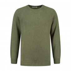 Heren Woolcel Pullover - Olive Melange