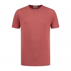 Heren Denimcel Melange T-shirt - Rust