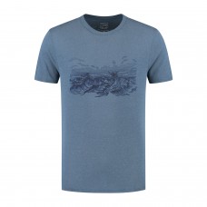 Heren Denimcel Waves Tshirt - Indigo