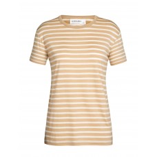 Dames Granary SS Tee Stripe - Sand/Ecru / Maat S