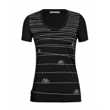 Dames Tech Lite II SS Scoop Tee Hill Sprint - Black / Maat S