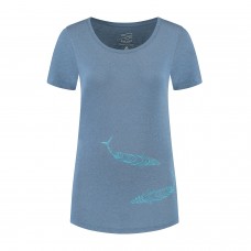 Dames Denimcel Swimming Fish Tshirt - Indigo