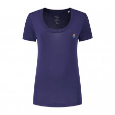 Dames Relinen Sunset Scoop Tshirt - Astral Navy